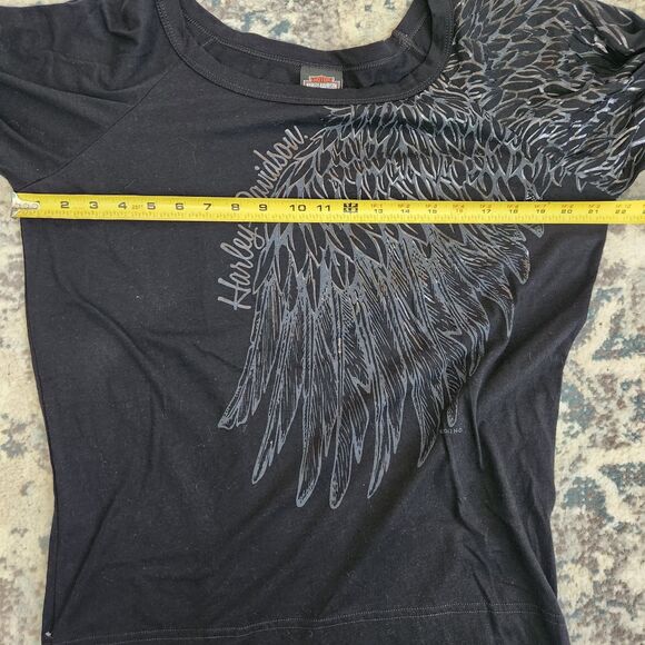 Harley Davidson Women's XL Wings Long Sleeve T-Shirt New Orleans Voodoo Heart - Picture 9 of 10